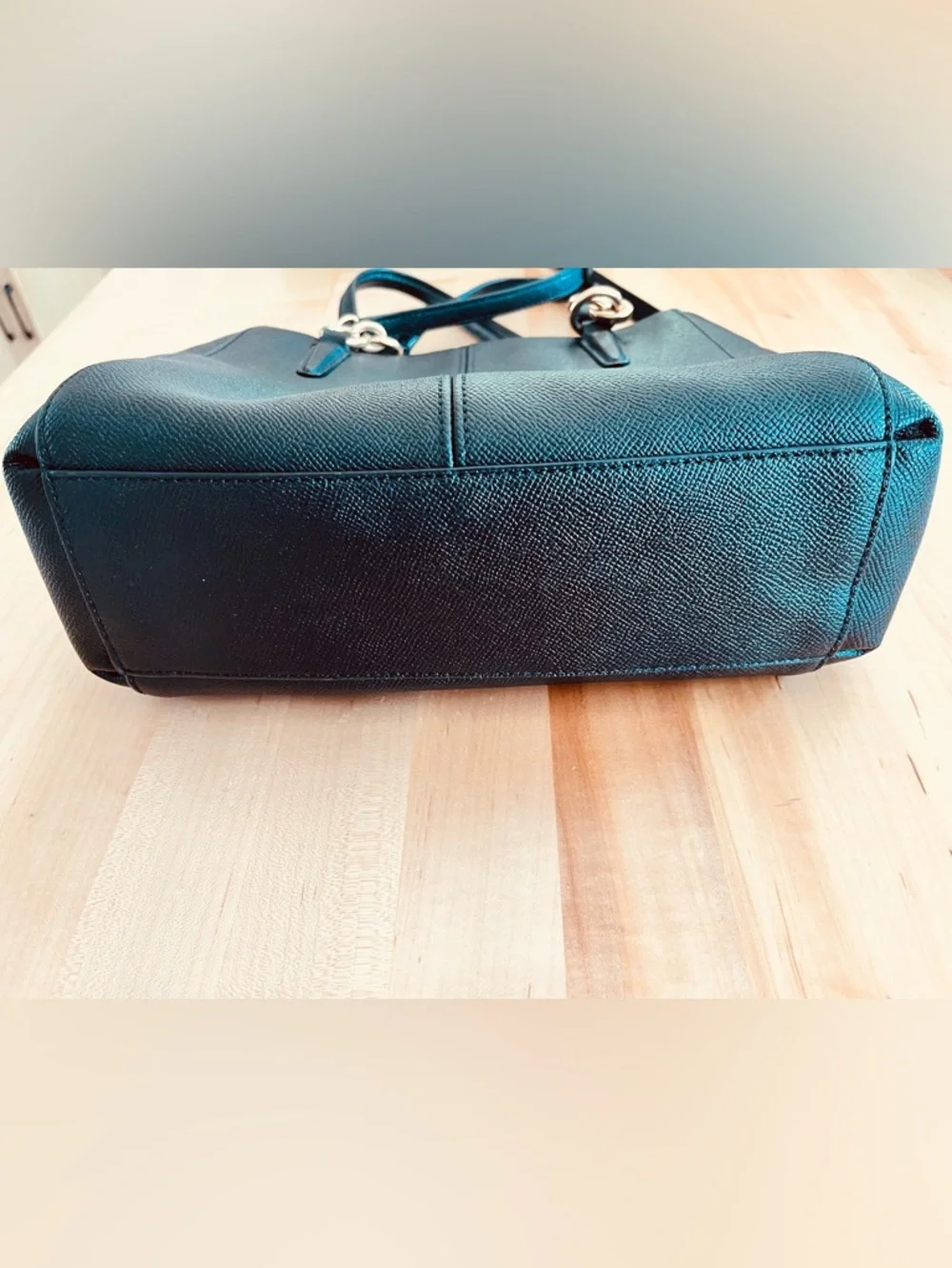 Coach Minetta Black Crossbody Crossgrain Leather Satchel - Picture 8 of 12